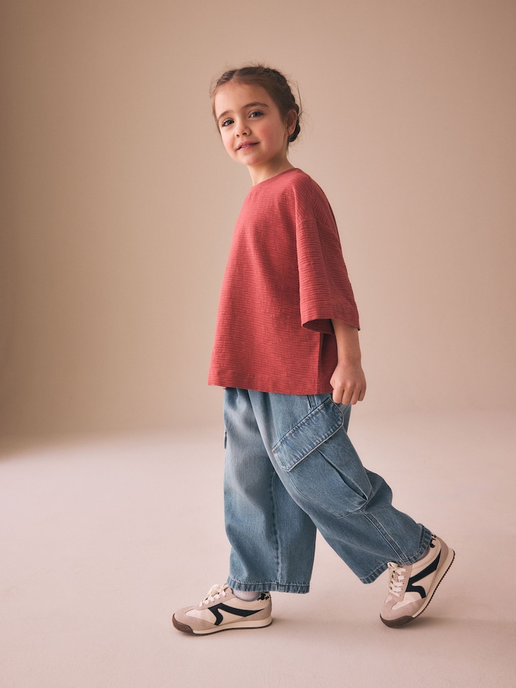 Mid Blue Denim Cargo Barrel Jeans (3-16yrs) - Image 4 of 4