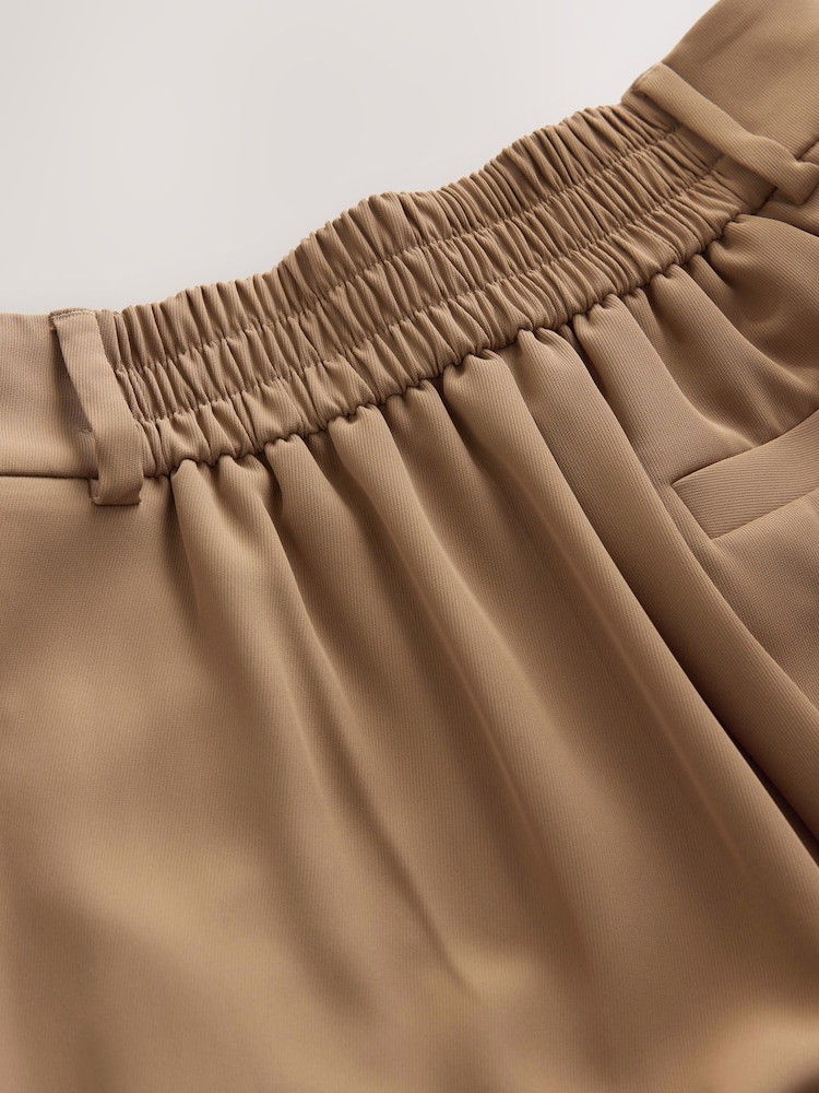 Tan Brown Elastic Back Side Stripe Wide Leg Trousers - Image 8 of 8
