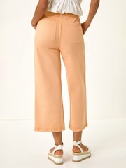 Roman Light Pink Denim Pocket Detail Wide Leg Trousers - Image 3 of 5