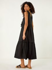 Roman Black Bow Detail Poplin Midi Dress - Image 3 of 5