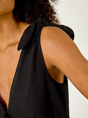 Roman Black Bow Detail Poplin Midi Dress - Image 5 of 5