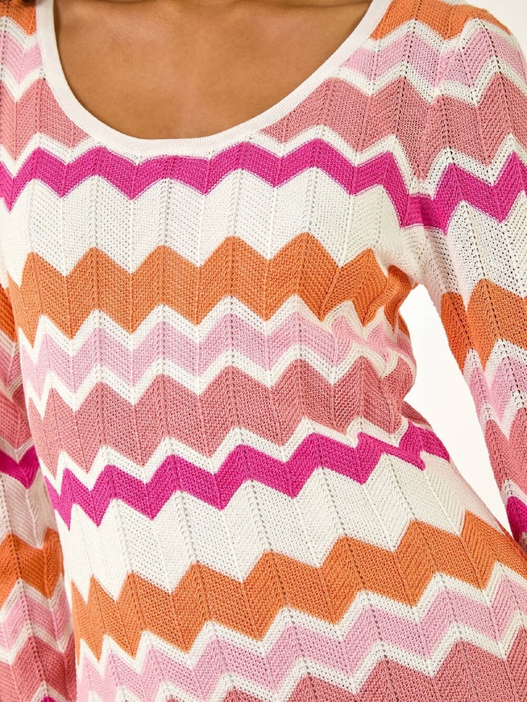 Roman Zig Zag Knitted Maxi Dress - תמונה 5 מתוך 5 Roman Zig Zag Knitted Maxi Dress - תמונה 5 מתוך 5