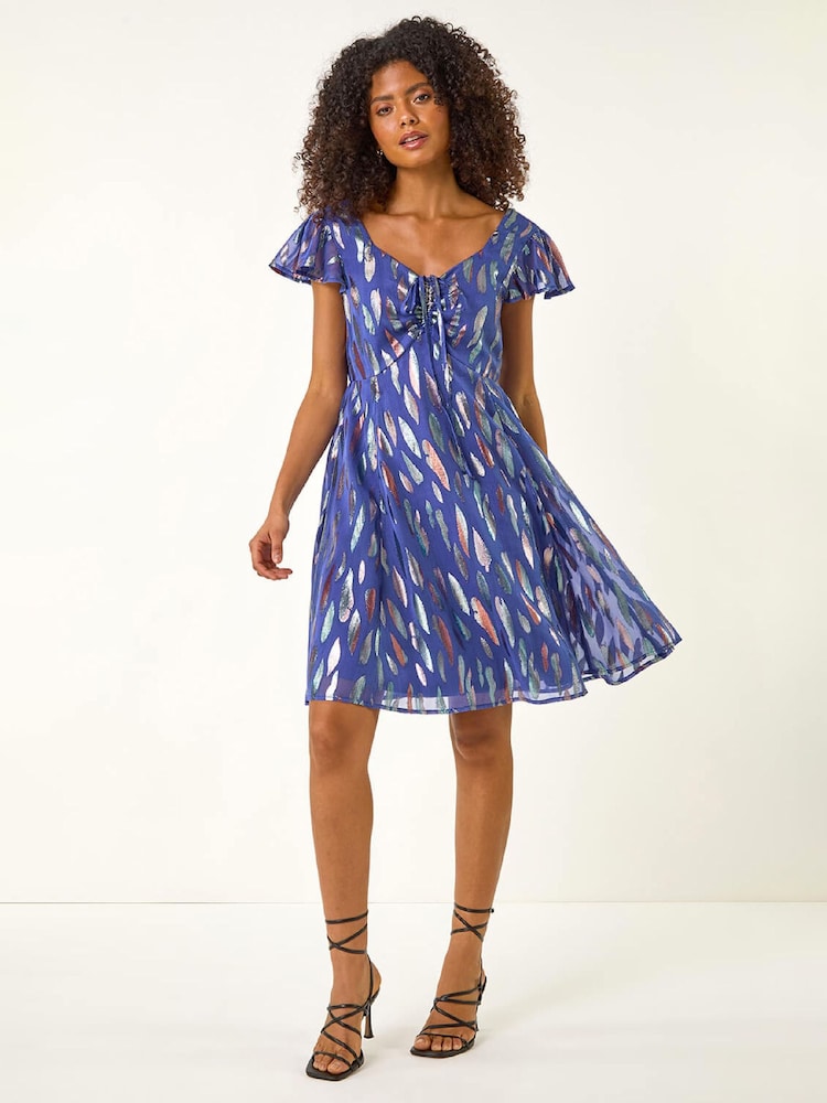 Roman Foil Jacquard Midi Dress - Image 2 of 5