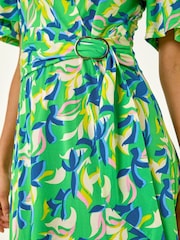 Roman Green Leaf Print Midi Dress - Image 5 of 5