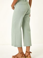 Roman Green Denim Pocket Detail Wide Leg Trousers - Image 3 of 5