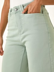 Roman Green Denim Pocket Detail Wide Leg Trousers - Image 5 of 5