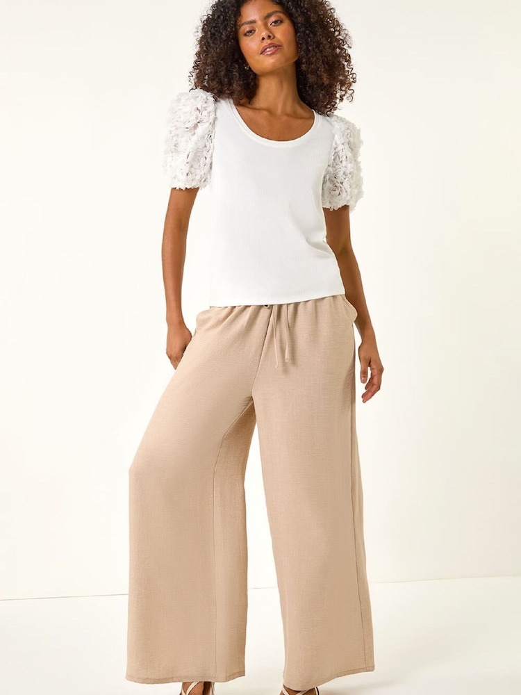 Roman White 3D Puff Sleeve T-Shirt - Image 2 of 5 Roman White 3D Puff Sleeve T-Shirt - Image 2 of 5