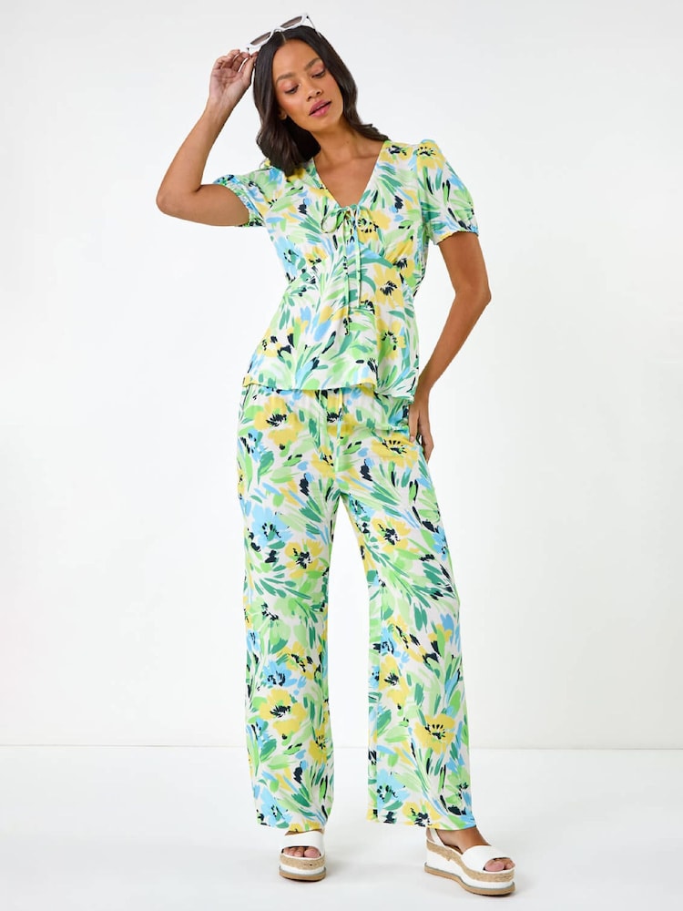 Roman White Floral Motif Tie Shirt - Image 2 of 5 Roman White Floral Motif Tie Shirt - Image 2 of 5