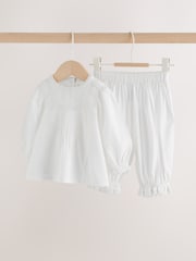 Blanc - Ensemble Bébé haut et pantalon en dentelle tissée 2 Piece (0mois-2ans) - Image 5 de 18