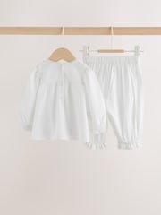 Blanc - Ensemble Bébé haut et pantalon en dentelle tissée 2 Piece (0mois-2ans) - Image 6 de 18