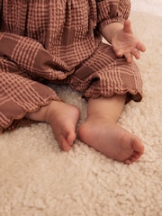 Brown/Pink Check Baby Woven Top and Trousers 2 Piece Set (0mths-2yrs) - Image 5 of 15