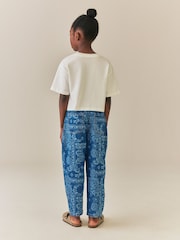 Blue Denim Lazer Printed Barrel Jeans (3-16yrs) - Image 3 of 9