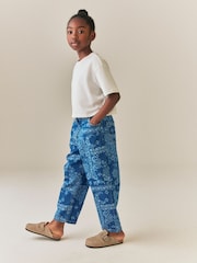 Blue Denim Lazer Printed Barrel Jeans (3-16yrs) - Image 4 of 9