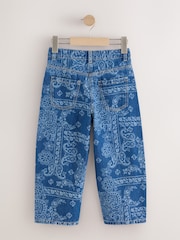 Blue Denim Lazer Printed Barrel Jeans (3-16yrs) - Image 6 of 9