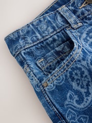 Blue Denim Lazer Printed Barrel Jeans (3-16yrs) - Image 8 of 9