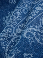 Blue Denim Lazer Printed Barrel Jeans (3-16yrs) - Image 9 of 9