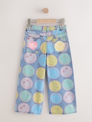 Mid Blue SmileyWorld® Print Wide Leg Jeans (3-16yrs) - Image 6 of 8
