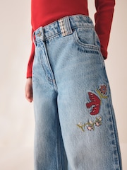 Pretty Embroidered Wide Leg Jeans (3-16yrs) - Image 5 of 9