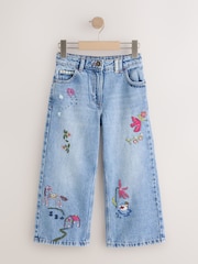 Pretty Embroidered Wide Leg Jeans (3-16yrs) - Image 6 of 9