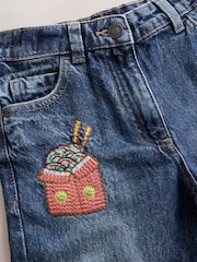 Fun Embroidered Wide Leg Jeans (3-16yrs) - Image 9 of 9