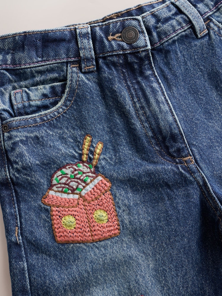 Fun Embroidered Wide Leg Jeans (3-16yrs) - Image 9 of 9