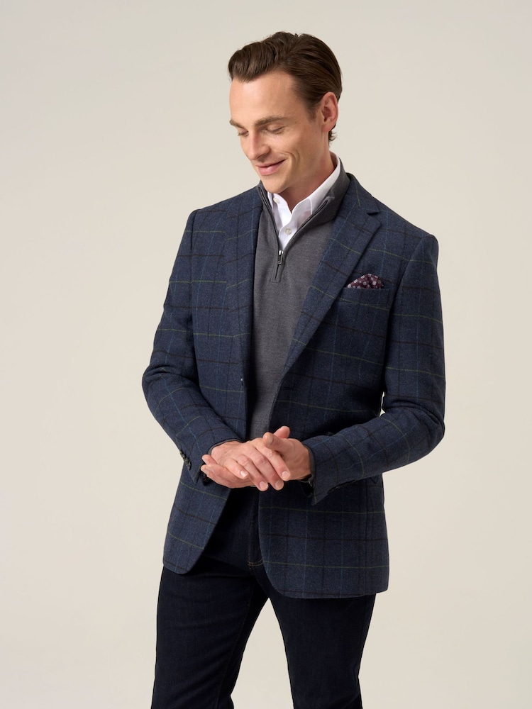 Skopes Blue Ryedale Tailored Fit Country Check Jacket - Image 1 of 7 Skopes Blue Ryedale Tailored Fit Country Check Jacket - Image 1 of 7