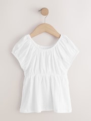 Blanco - Textured Peplum Top (3-16yrs) - Imagen 1 de 4