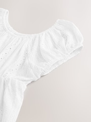 White Textured Peplum Top (3-16yrs) - Image 8 of 8