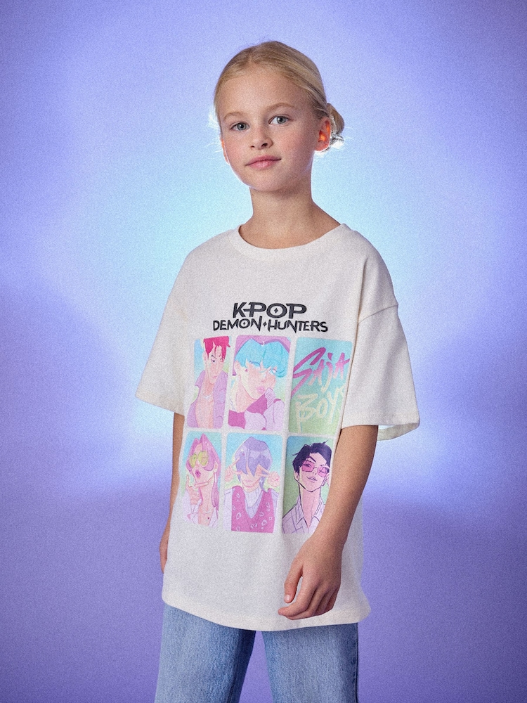 Ecru Kpop Demon Hunters T-Shirt (6-16yrs) - Image 1 of 3