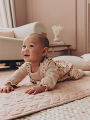 Ecru Floral Cord Baby Pinafore, Long Sleeve Bodysuit And Tights 3 Piece Set (0mths-2yrs) - Image 2 of 4