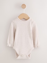 Ecru Floral Cord Baby Pinafore, Long Sleeve Bodysuit And Tights 3 Piece Set (0mths-2yrs) - Image 7 of 16