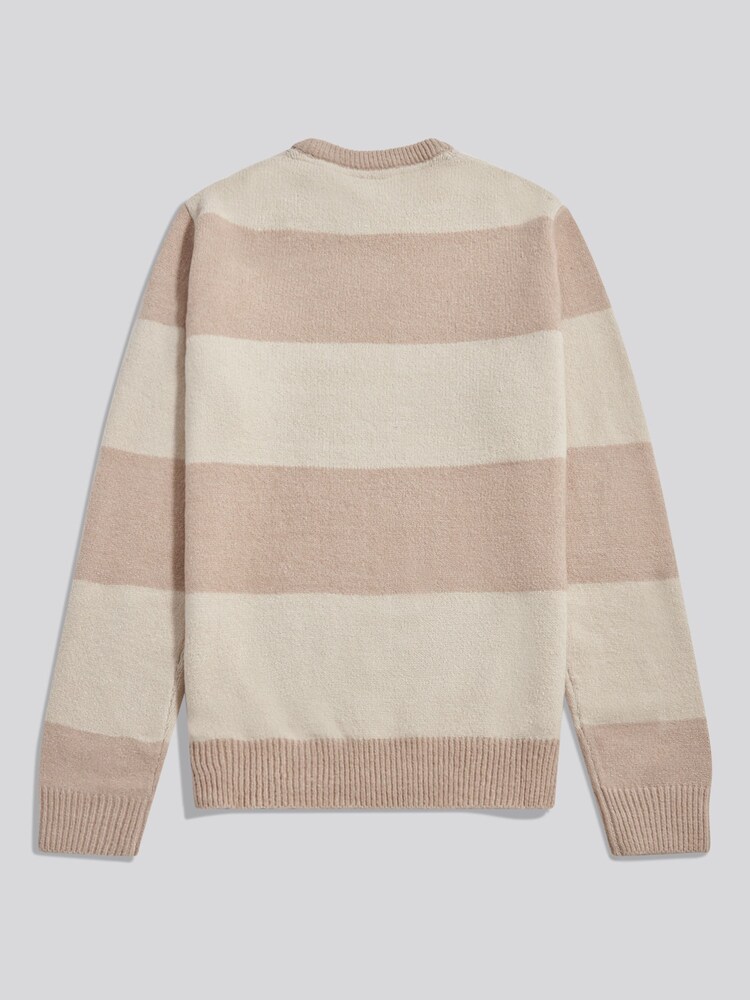 U.S. Polo Assn Natural Mens Ombre Knit Crew Jumper - Image 2 of 3 U.S. Polo Assn Natural Mens Ombre Knit Crew Jumper - Image 2 of 3