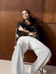 FRAME White The Bow Barrel Leg Jeans - Image 2 of 2