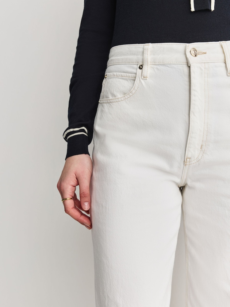 FRAME White The Bow Barrel Leg Jeans - Image 7 of 7