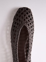 The Set Premium Leather Weave Ballerinas Brown - Image 3 of 7