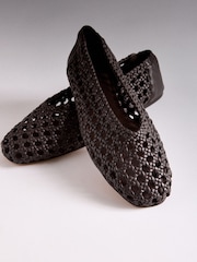 The Set Premium Leather Weave Ballerinas Brown - Image 5 of 7