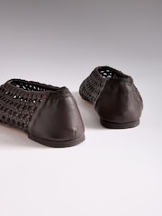 The Set Premium Leather Weave Ballerinas Brown - Image 6 of 7