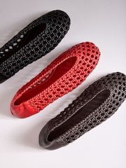 The Set Premium Leather Weave Ballerinas Brown - Image 7 of 7
