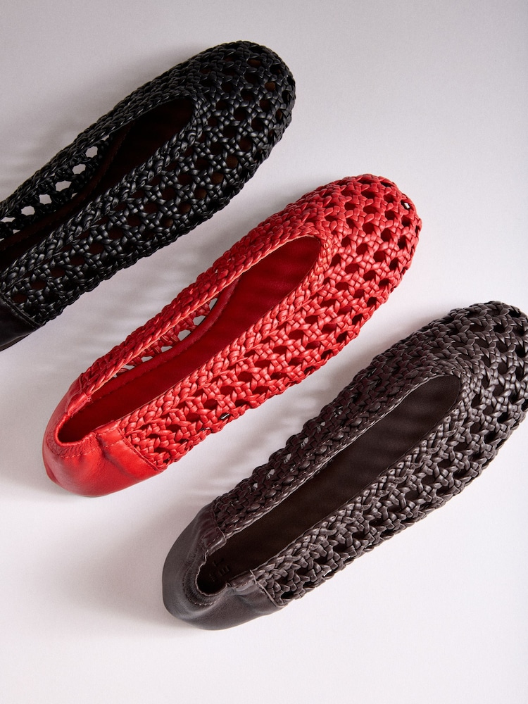 The Set Premium Leather Weave Ballerinas Brown - Image 7 of 7 The Set Premium Leather Weave Ballerinas Brown - Image 7 of 7