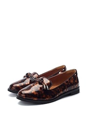Moda in Pelle Brown Fillipa Flat Tassel Trim Loafers - Image 2 of 4