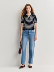 FRAME Cream Striped Cotton Knit Jumper - Image 2 of 4