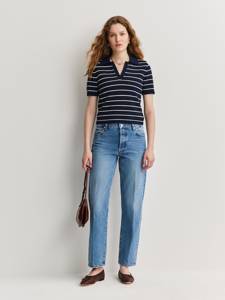 FRAME Cream Striped Cotton Knit Jumper - Image 2 of 4