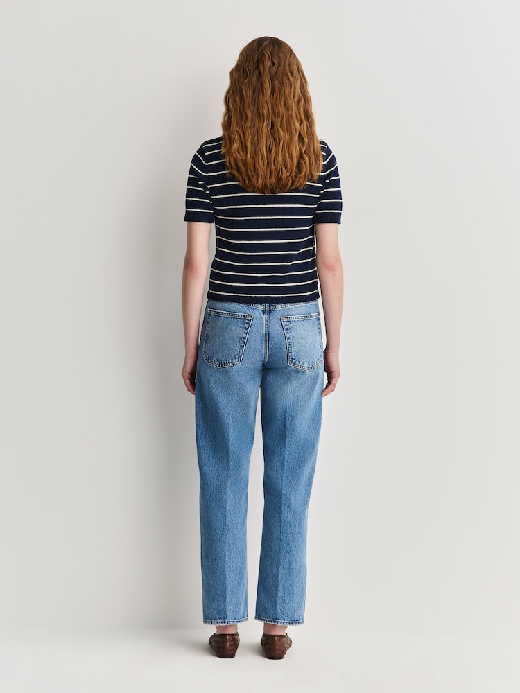 FRAME Cream Striped Cotton Knit Jumper - Image 4 of 4