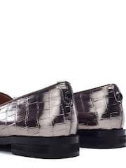 Moda in Pelle Grey Fillipa Flat Tassel Trim Loafers - Image 4 of 4
