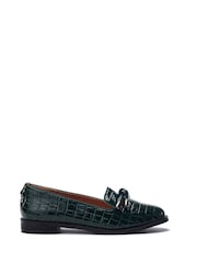 Moda in Pelle Green Fillipa Flat Tassel Trim Loafers - Image 1 of 4