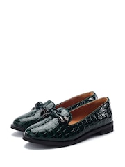Moda in Pelle Green Fillipa Flat Tassel Trim Loafers - Image 2 of 4
