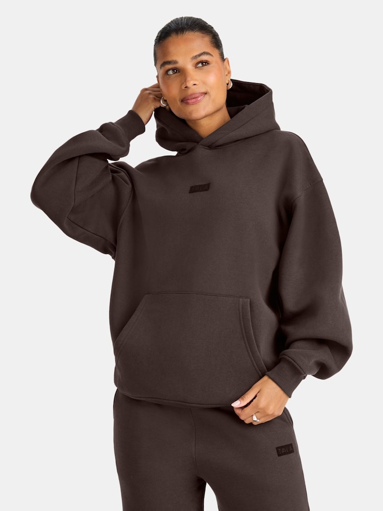 TALA Brown Go Outdoors Graphic Oversized Hoodie - Image 1 of 3 TALA Brown Go Outdoors Graphic Oversized Hoodie - Image 1 of 3