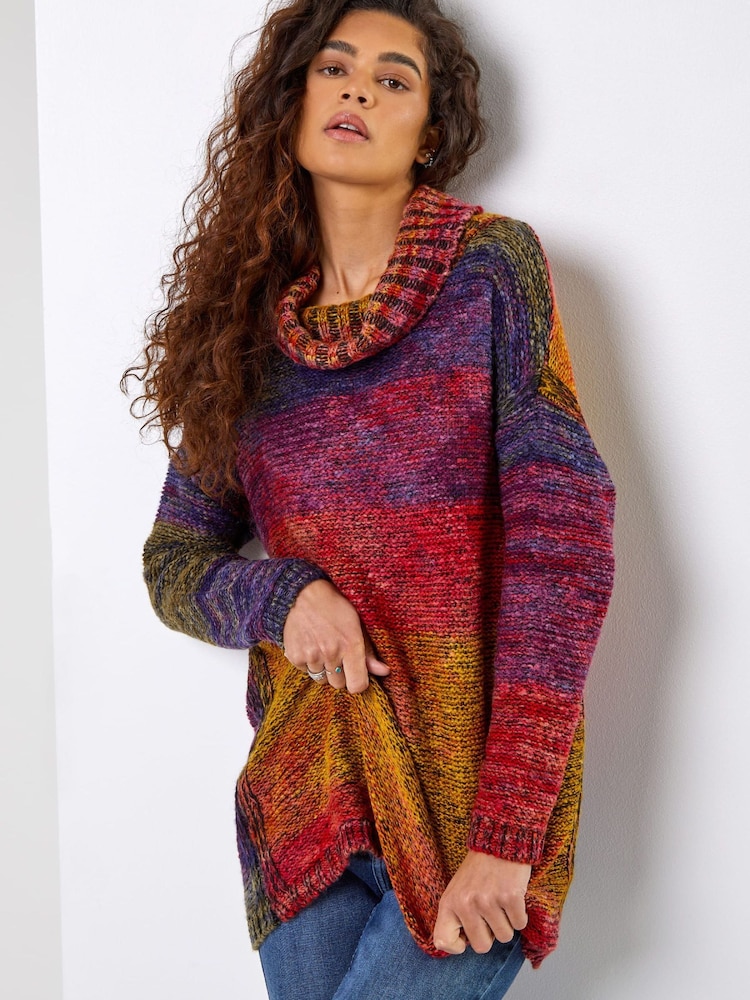 Roman Red Cowl Neck Ombre Jumper - Image 1 of 5 Roman Red Cowl Neck Ombre Jumper - Image 1 of 5