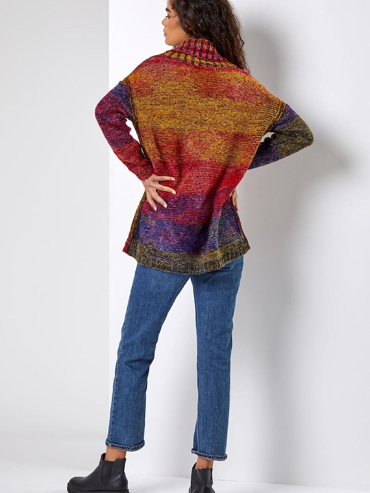 Roman Red Cowl Neck Ombre Jumper - Image 5 of 5 Roman Red Cowl Neck Ombre Jumper - Image 5 of 5
