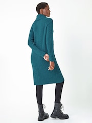 Roman Blue Roll Neck Knitted Jumper Dress - Image 3 of 5